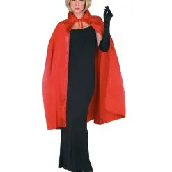 45 Inch Red Satin Cape Costume For Adults