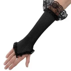 Black Mesh Fingerless Gloves